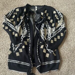 Cubism Geometric Cardigan Sweater